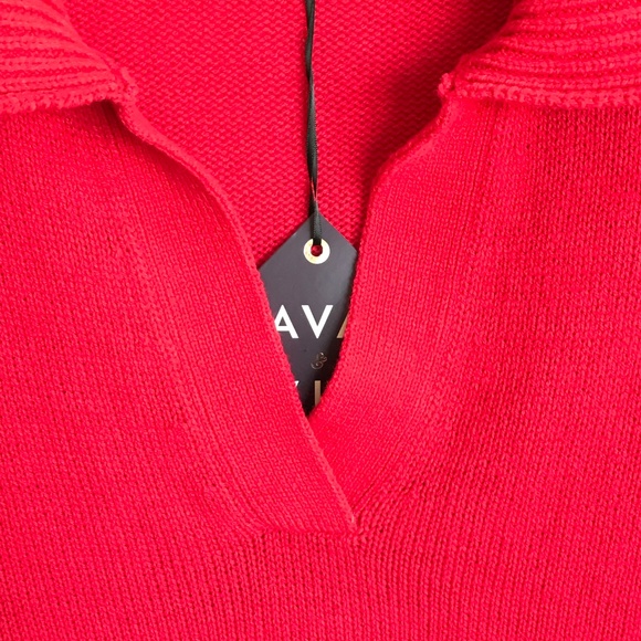 AVA & VIV Cotton Blend Sweater Long Sleeve V Neck Red NWT Women’s Plus Size 1X - Picture 3 of 15